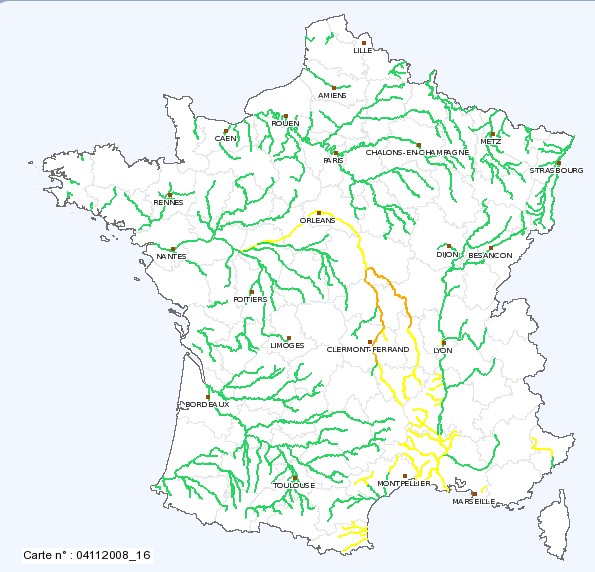 carte des fleuves et affluents en france