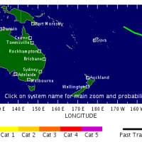 Cyclone tropical OLI en Polynésie (Pacifique Sud)